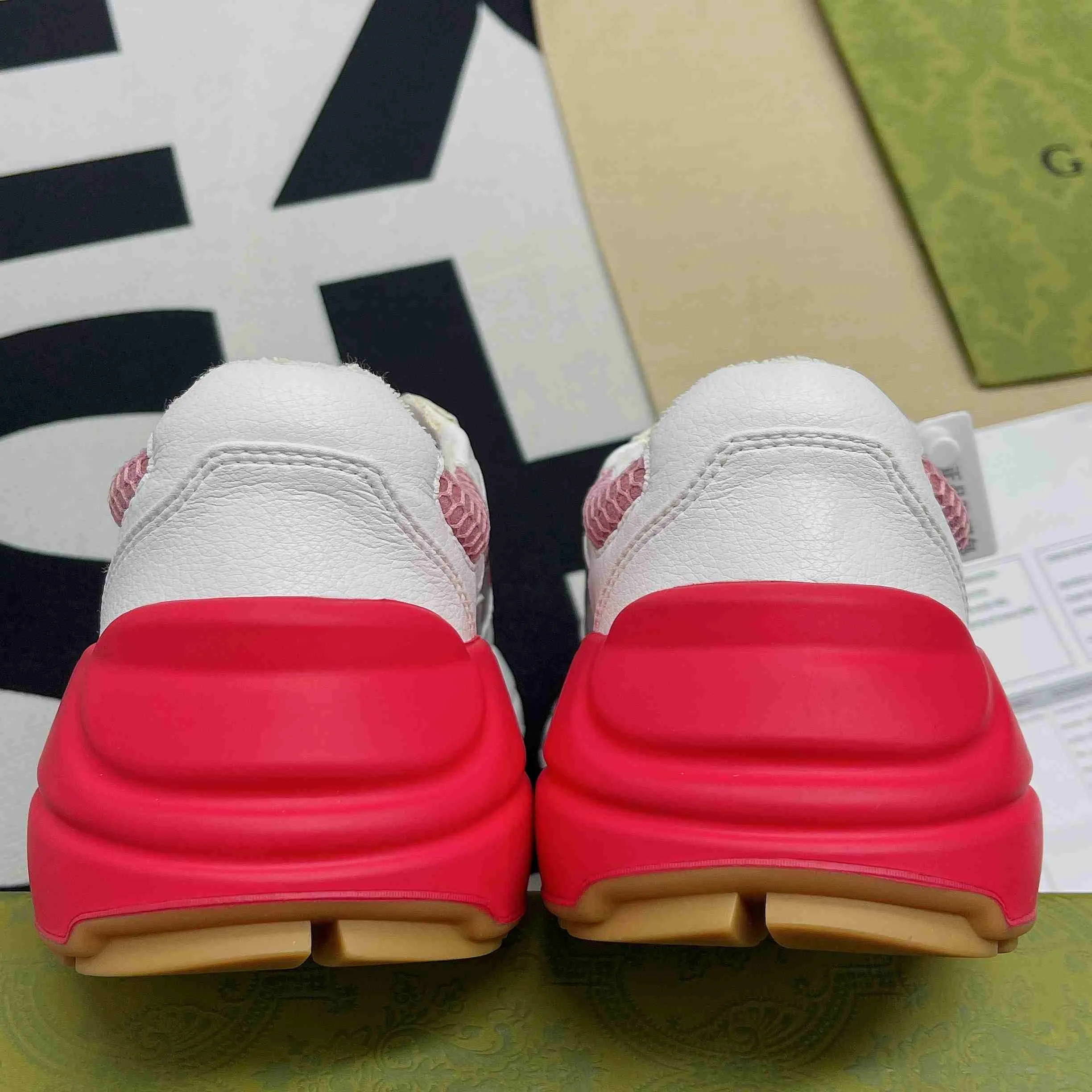 Gucci GG Rhyton Sneaker Pink And Red - Image 4