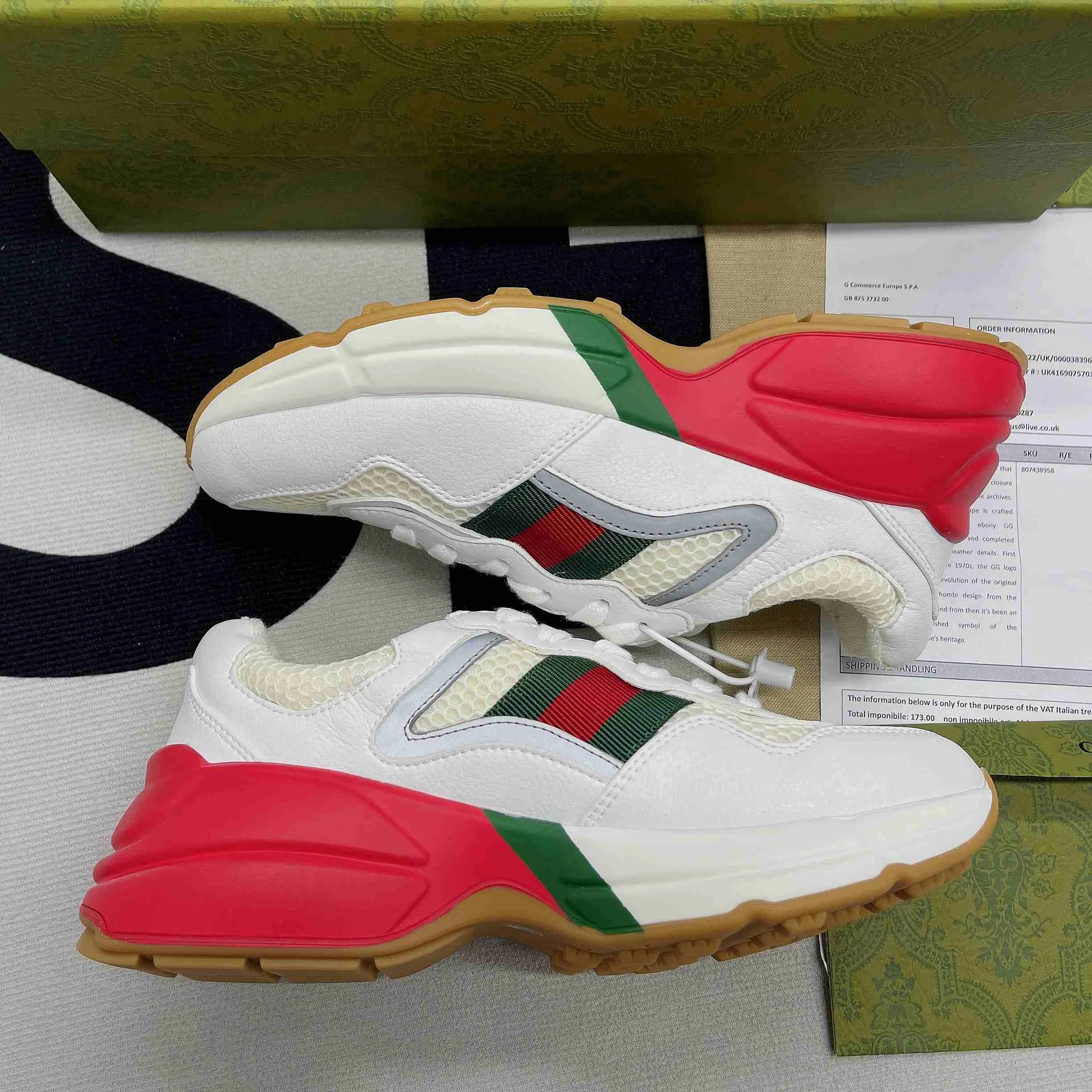 Gucci GG Rhyton Sneaker White And Red - Image 8