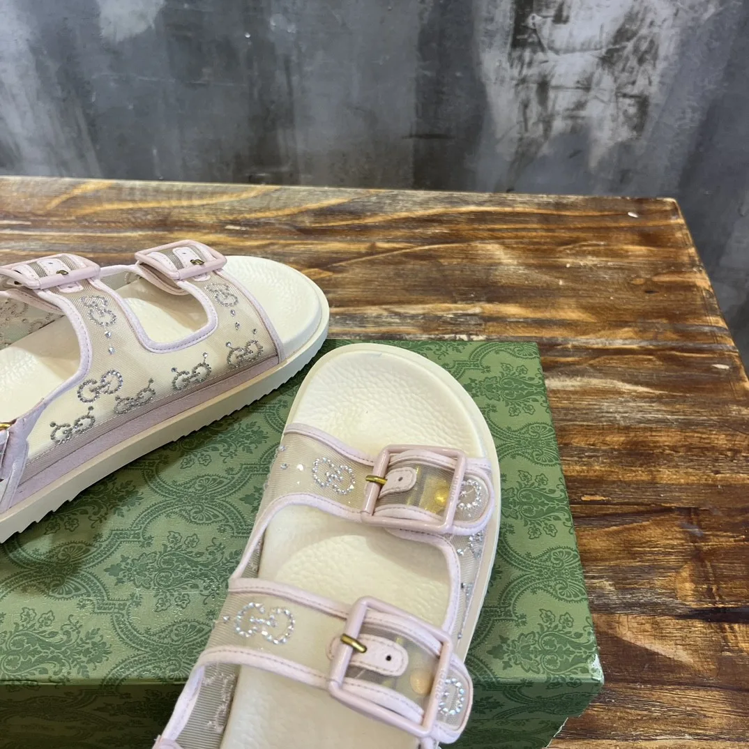 Gucci GG Sandal With Crystals White - Image 2
