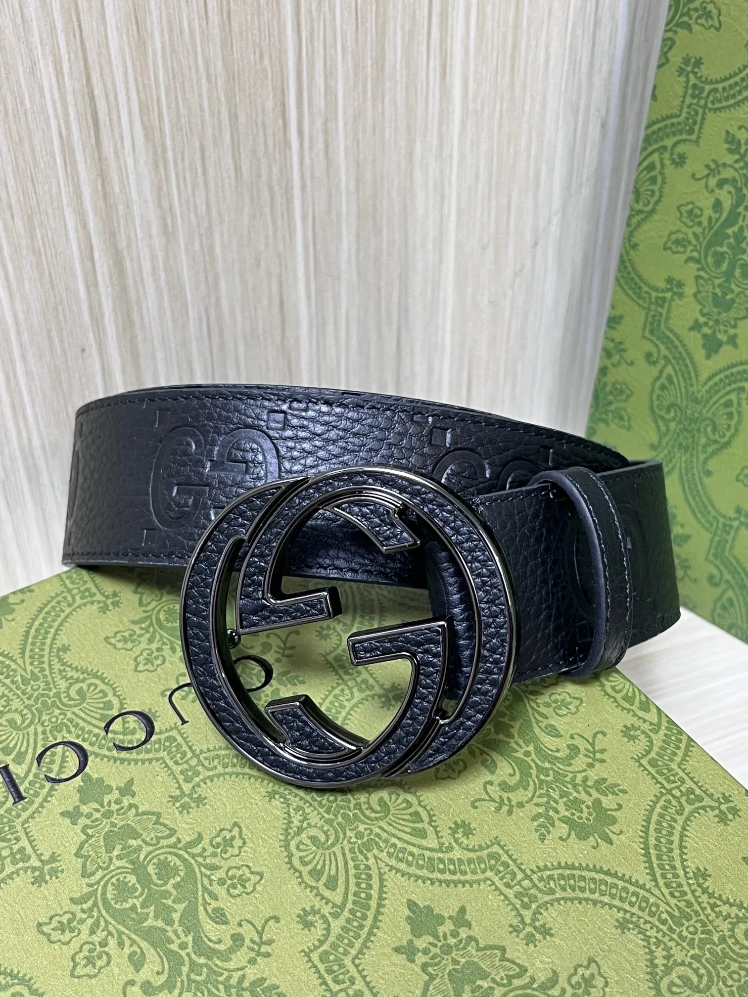 Alternative view of Gucci GG Marmont Circle Buckle Belt Black Leather With Black Trim