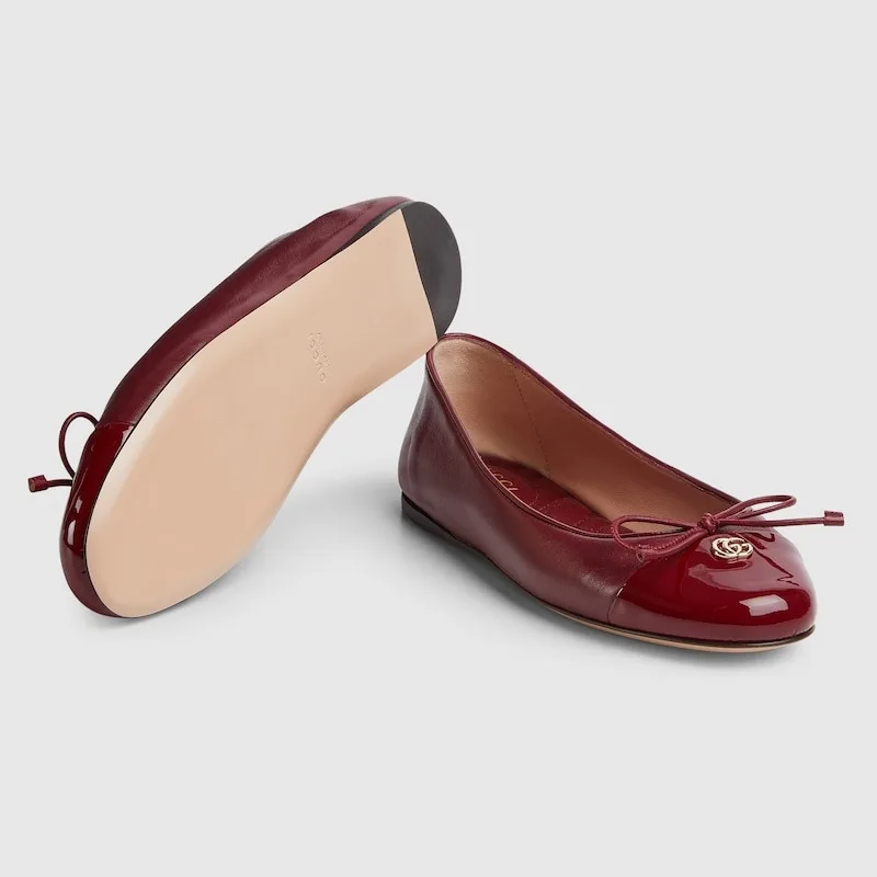 Gucci Ballet Flat With Double G Red - Image 4