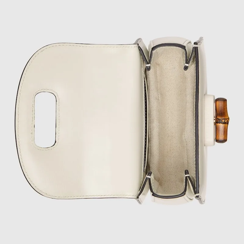 Gucci Bamboo 1947 Mini Top Handle Bag / White Gold Hardware ? 10ODT 8454 - Image 6