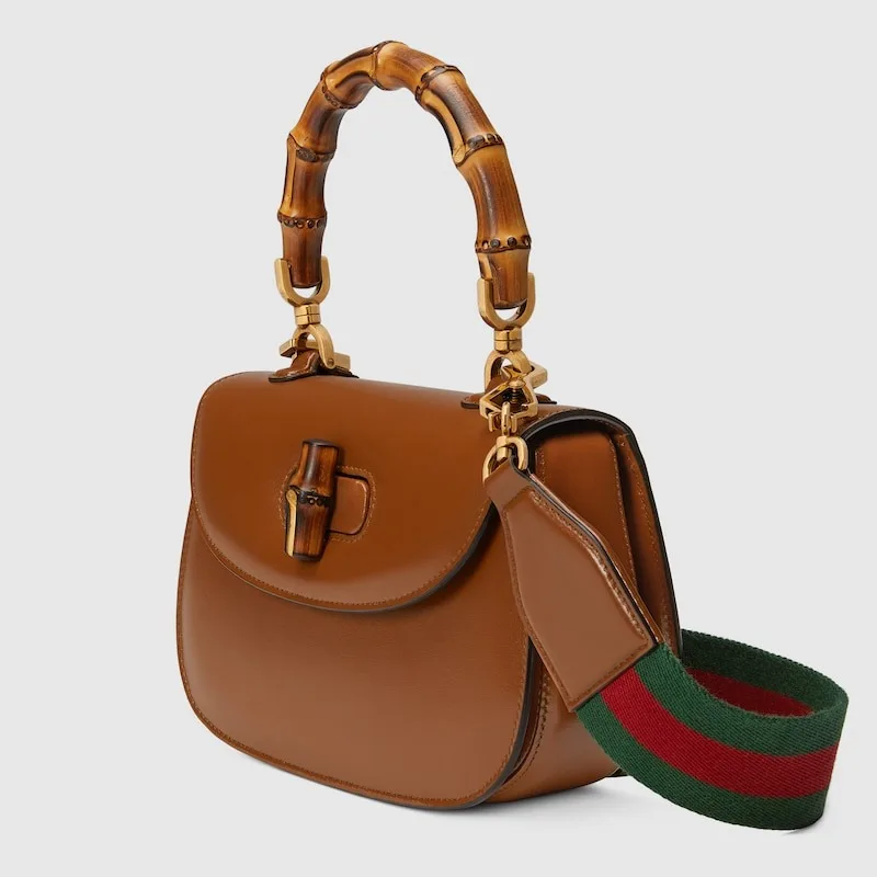 Gucci Bamboo 1947 Small Top Handle Bag / Brown Gold Hardware - Image 4