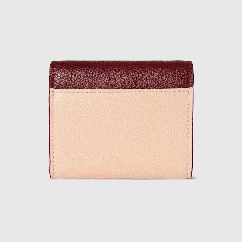 Gucci Bi-Color GG Marmont Mini Wallet Rosso Ancora Red/Pink / - Image 4
