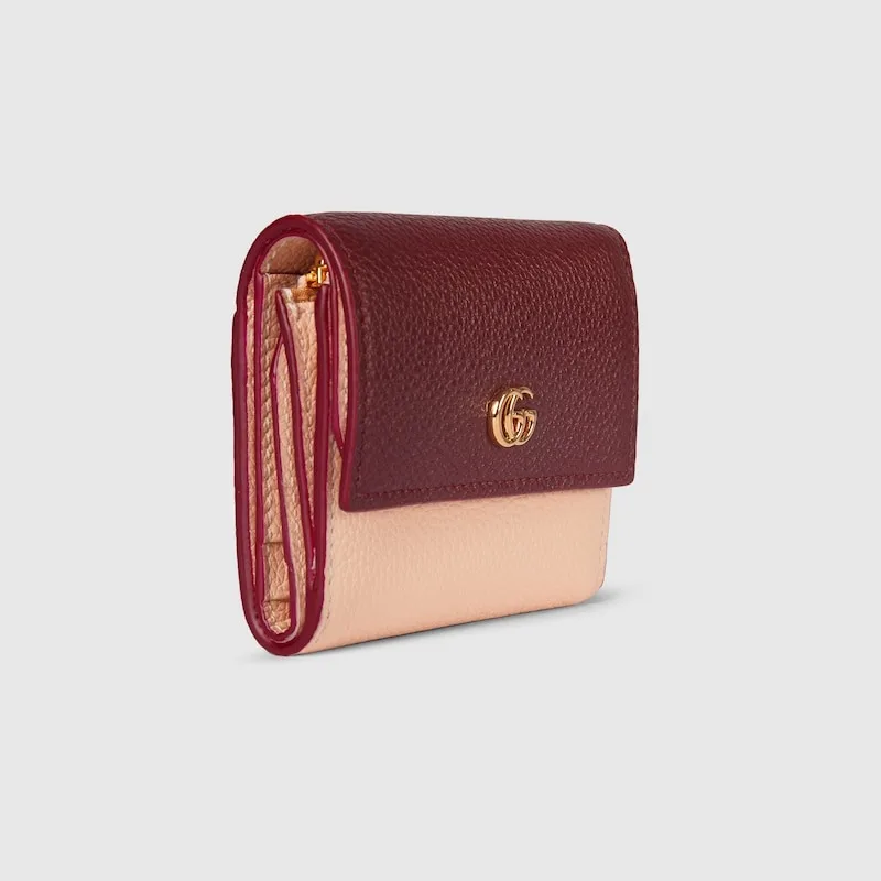 Alternative view of Gucci Bi-Color GG Marmont Mini Wallet Rosso Ancora Red/Pink /