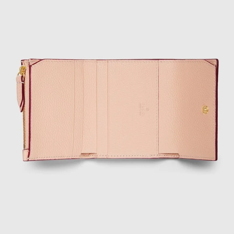 Gucci Bi-Color GG Marmont Mini Wallet Rosso Ancora Red/Pink / - Image 6