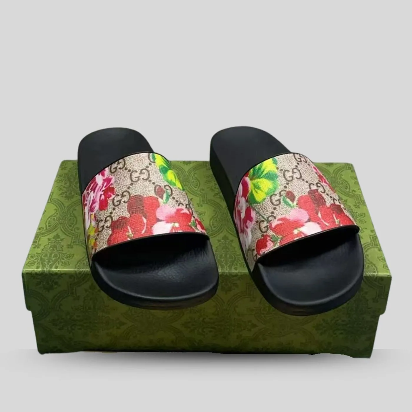 Alternative view of Gucci Blooms Supreme Floral Slide Sandal Black