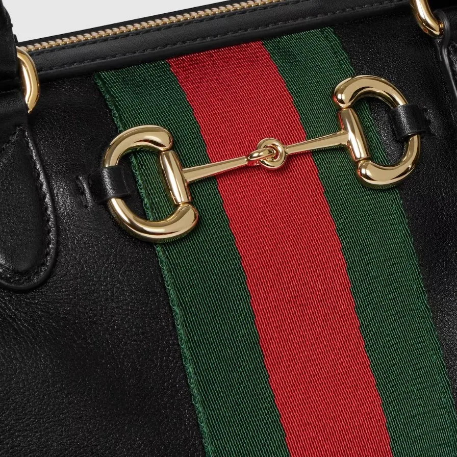 Gucci Borsetto Large Boston Shoulder Bag / Black Gold Hardware - Image 6