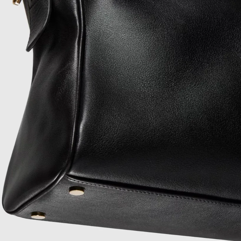 Gucci Borsetto Large Boston Shoulder Bag / Black Gold Hardware - Image 9