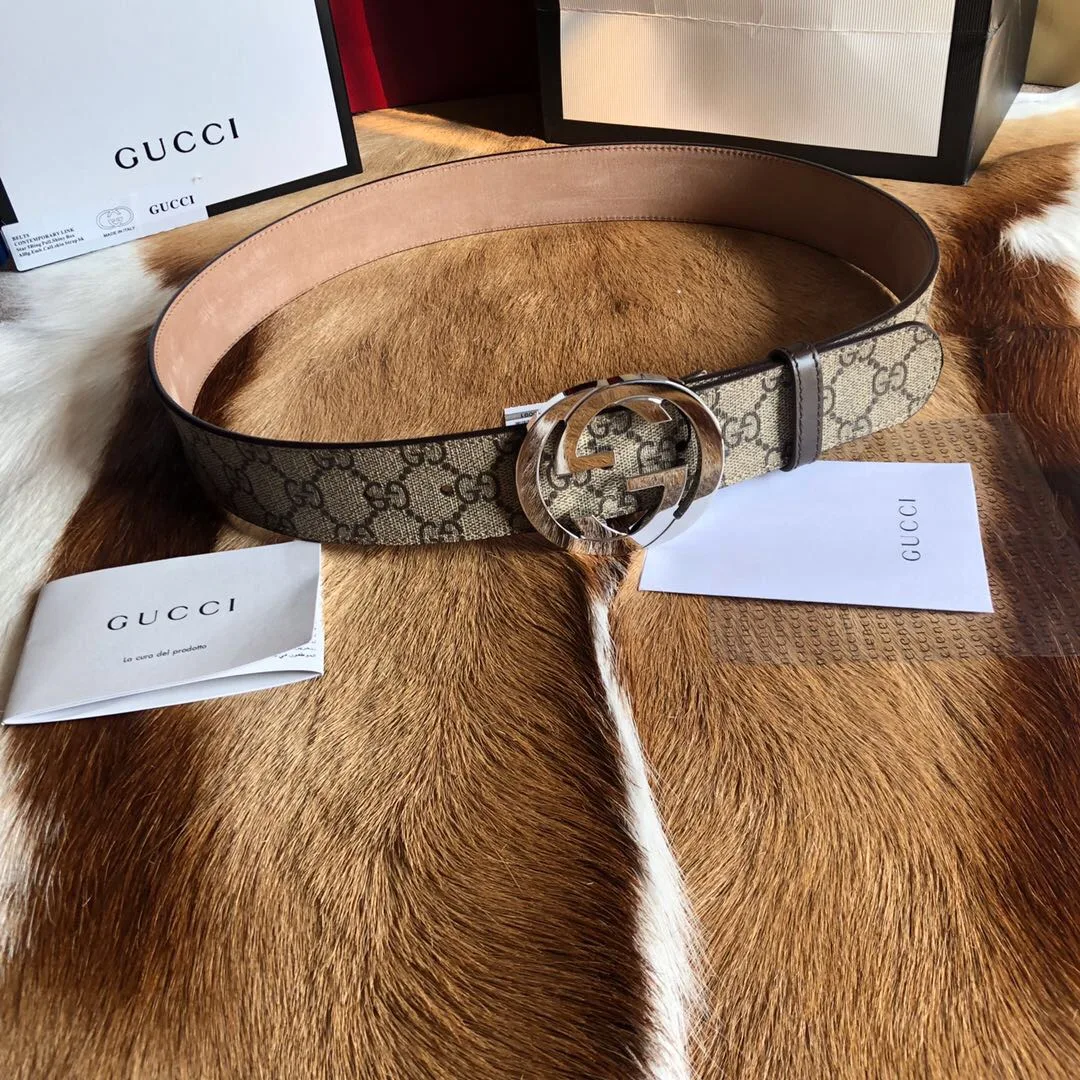 Alternative view of Gucci GG Belt With Interlocking G Buckle Beige/Ebony