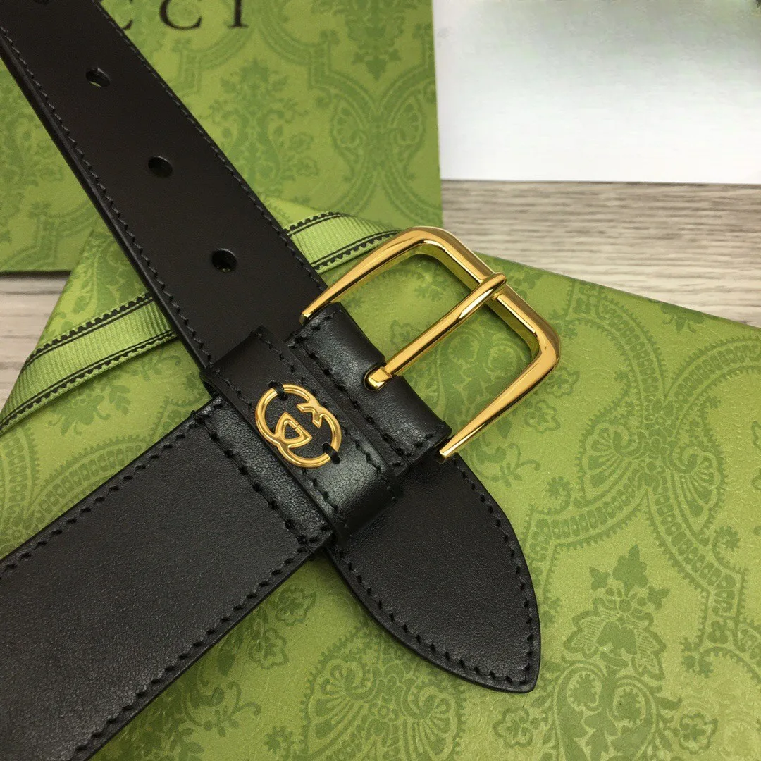 Gucci Belt With Interlocking G Detail Black - Image 3