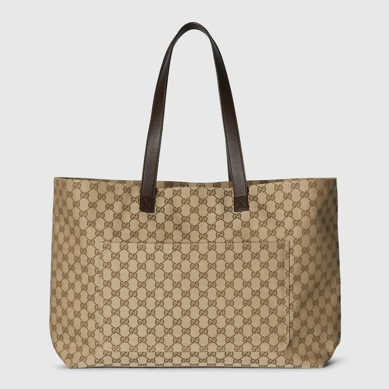 Gucci GG Canvas Maxi Tote Bag Beige And Dark Brown / - Image 4