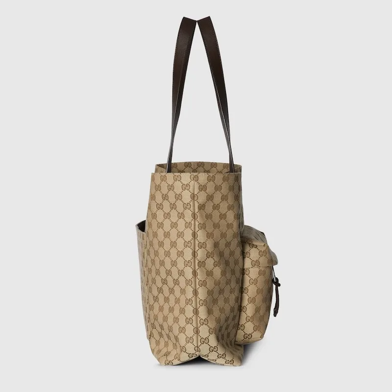 Gucci GG Canvas Maxi Tote Bag Beige And Dark Brown / - Image 5