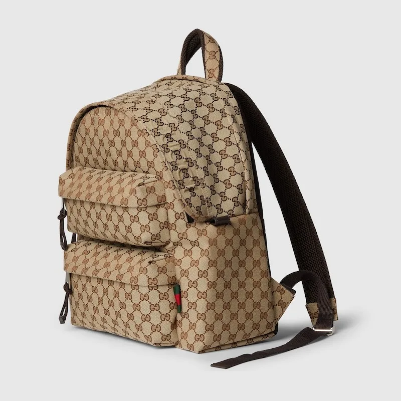 Gucci GG Canvas Medium Backpack Beige And Dark Brown / - Image 4