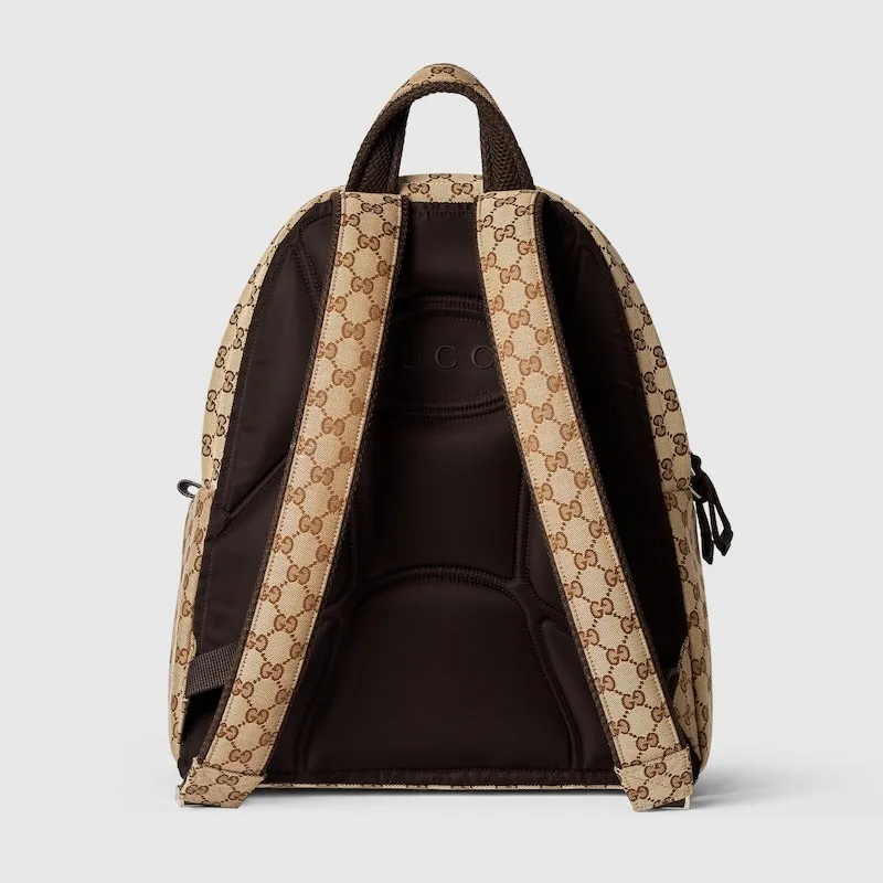 Gucci GG Canvas Medium Backpack Beige And Dark Brown / - Image 5