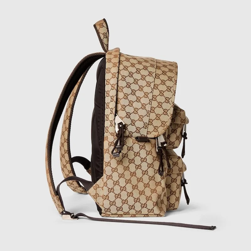 Gucci GG Canvas Medium Backpack Beige And Dark Brown / - Image 6