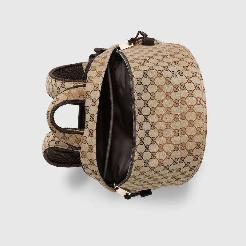 Gucci GG Canvas Medium Backpack Beige And Dark Brown / - Image 8