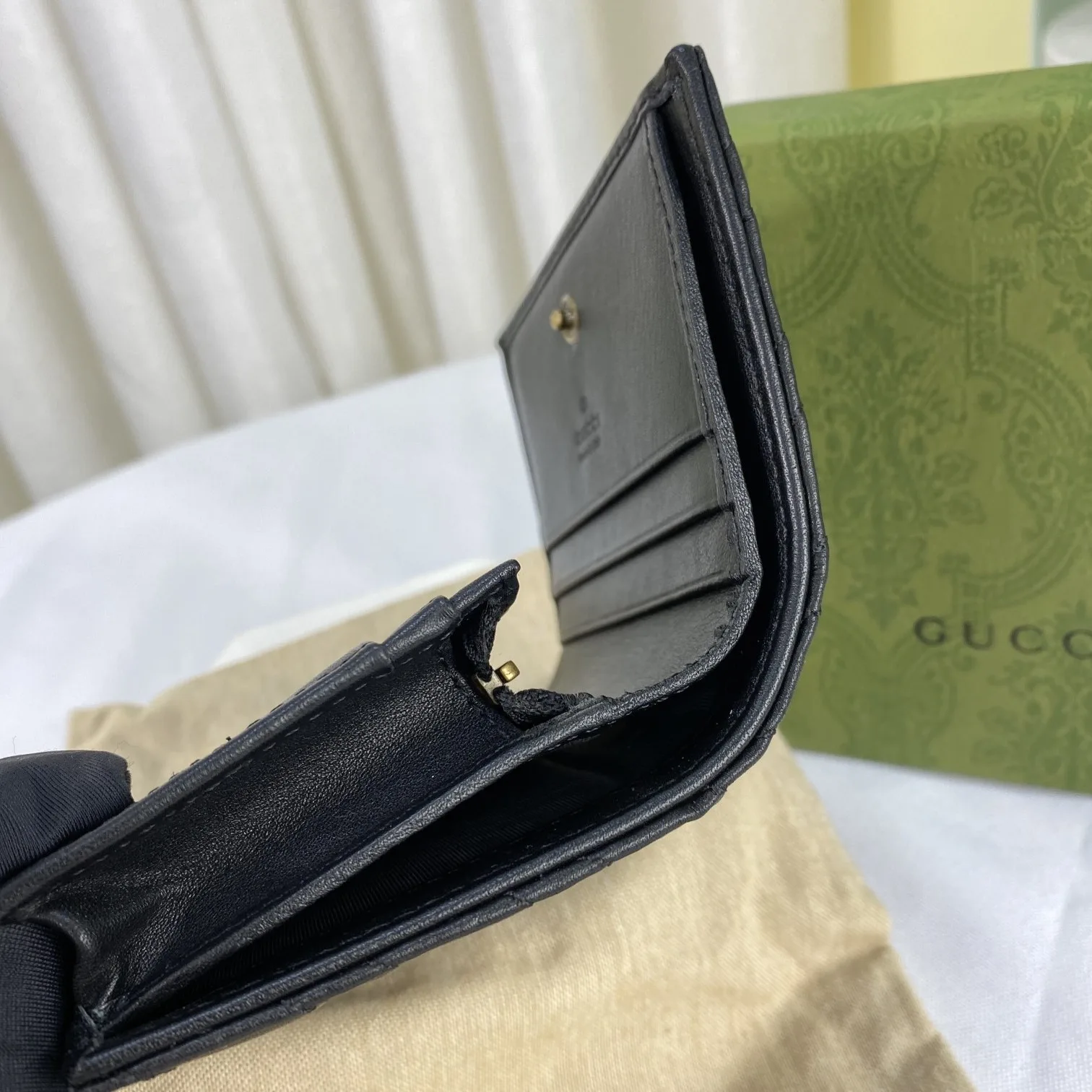 Gucci GG Marmont Card Case Wallet Black / - Image 10