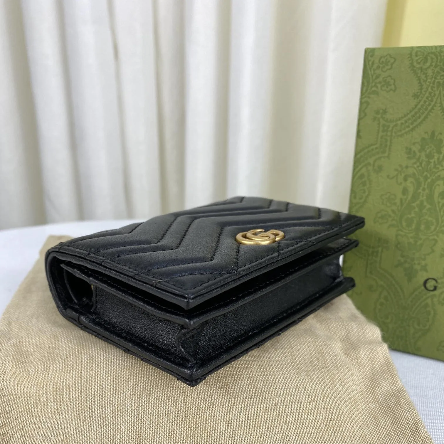 Gucci GG Marmont Card Case Wallet Black / - Image 3