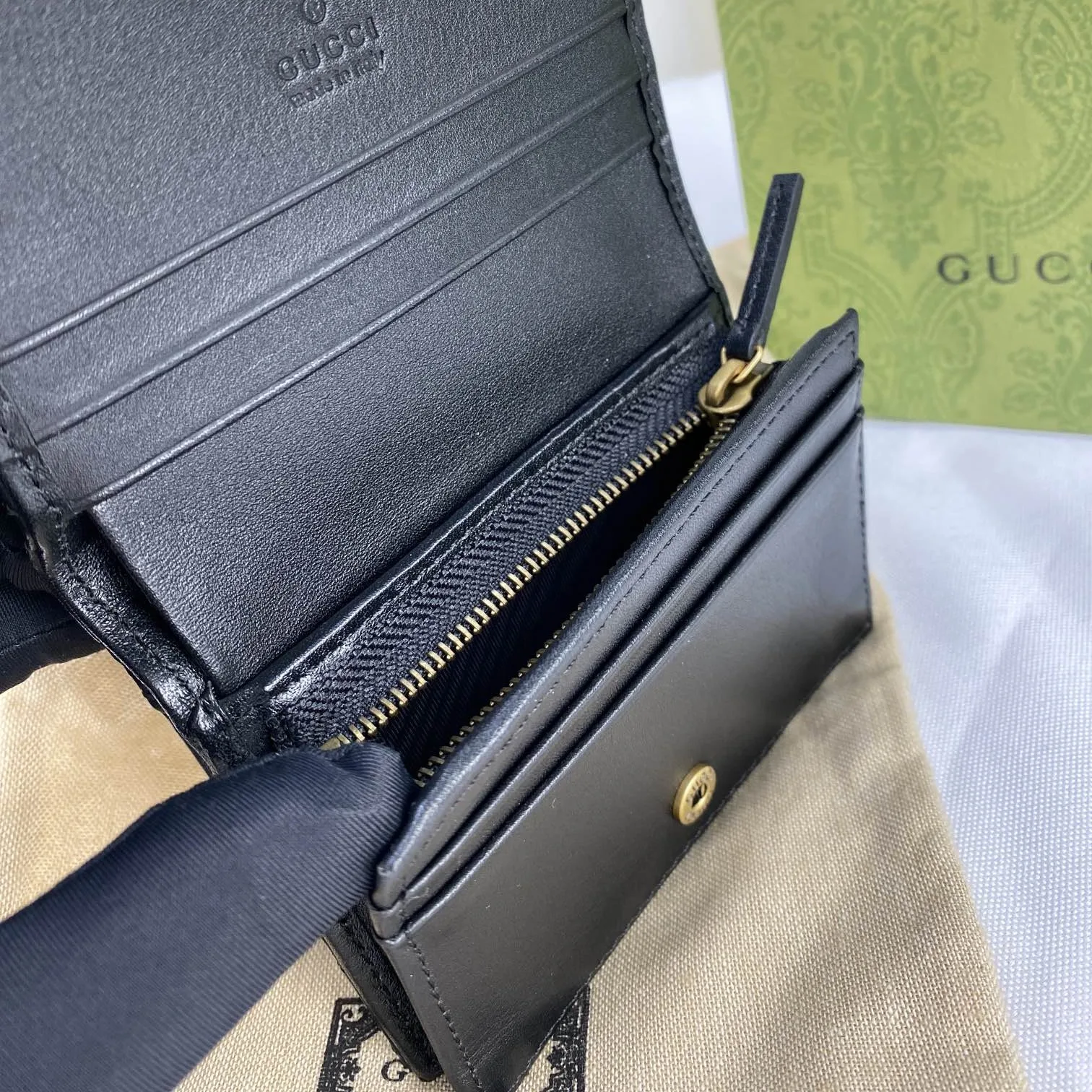 Gucci GG Marmont Card Case Wallet Black / - Image 5