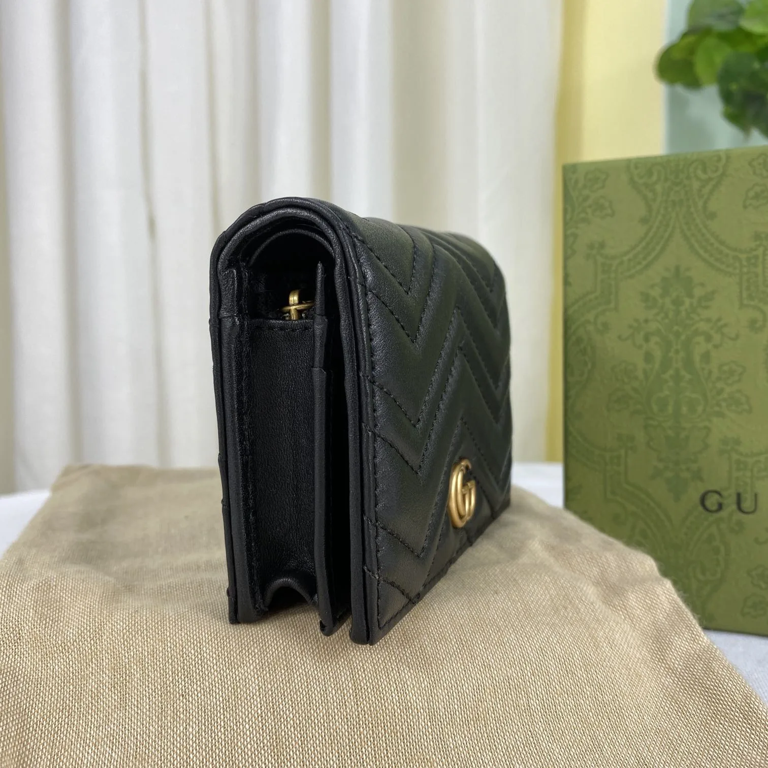 Gucci GG Marmont Card Case Wallet Black / - Image 8