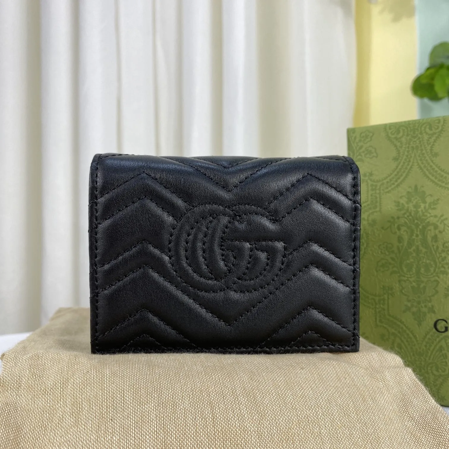 Gucci GG Marmont Card Case Wallet Black / - Image 9
