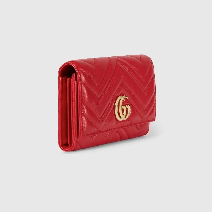 Gucci GG Marmont Continental Wallet / Bright Red Gold Hardware - Image 3