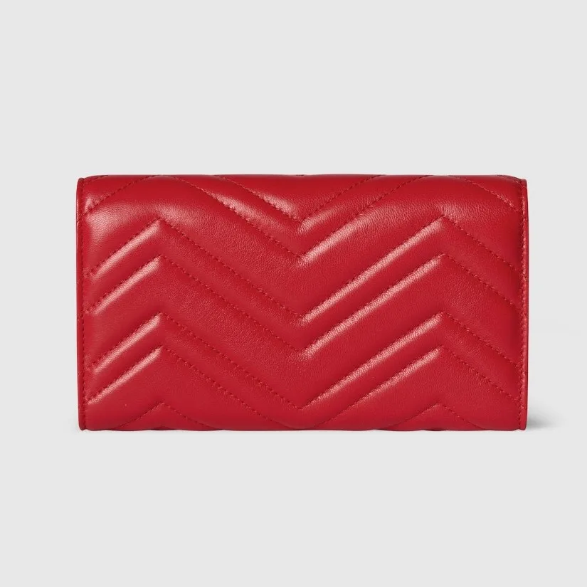 Gucci GG Marmont Continental Wallet / Bright Red Gold Hardware - Image 4