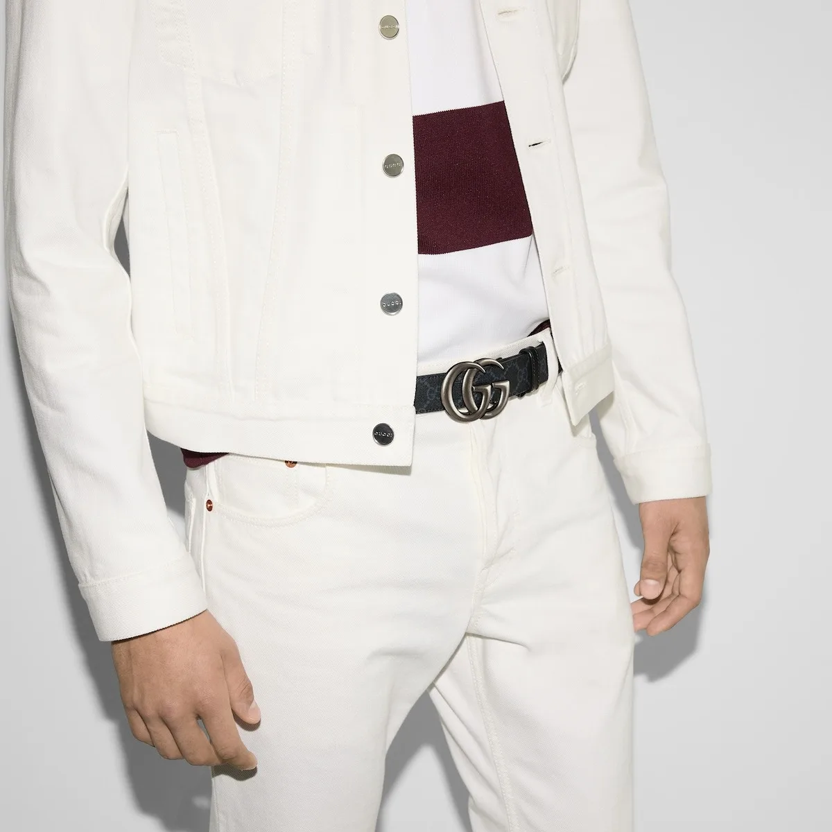 Alternative view of Gucci GG Marmont Thin Belt Black