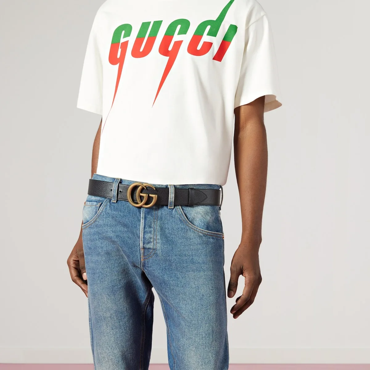 Alternative view of Gucci GG Marmont Wide Belt Black