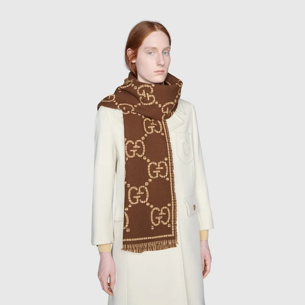 Gucci GG Scarf Brown And Beige / - Image 3