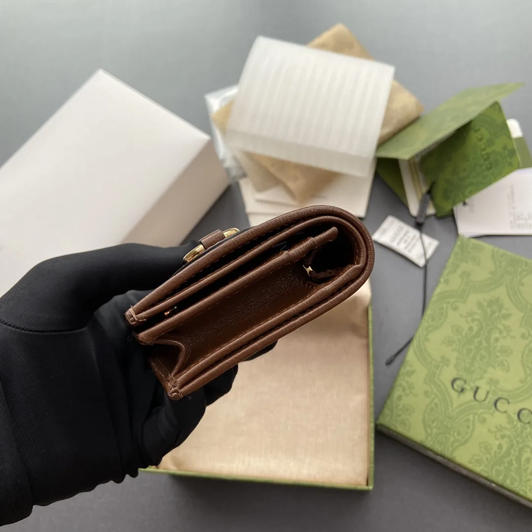 Gucci Horsebit 1955 Card Case Wallet Brown / - Image 6