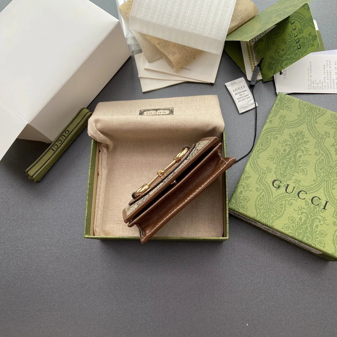 Gucci Horsebit 1955 Card Case Wallet Brown / - Image 7