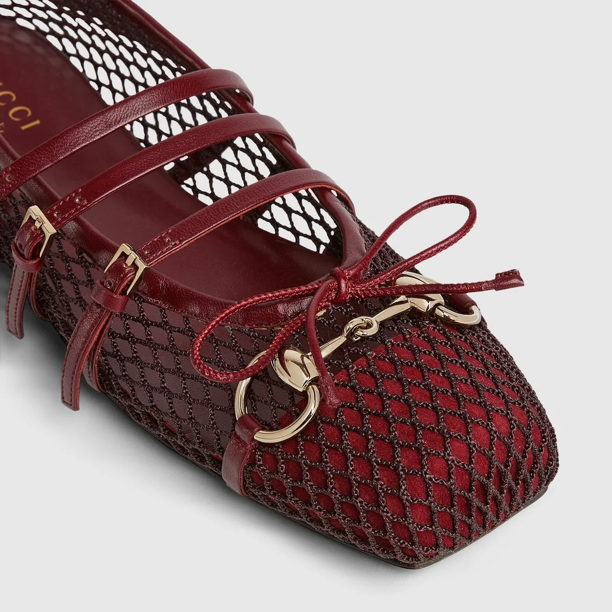 Alternative view of Gucci Horsebit Ballet Flat Red Mesh