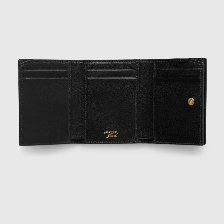 Gucci Horsebit Web Small Tri-fold Wallet / Black Gold Hardware - Image 3