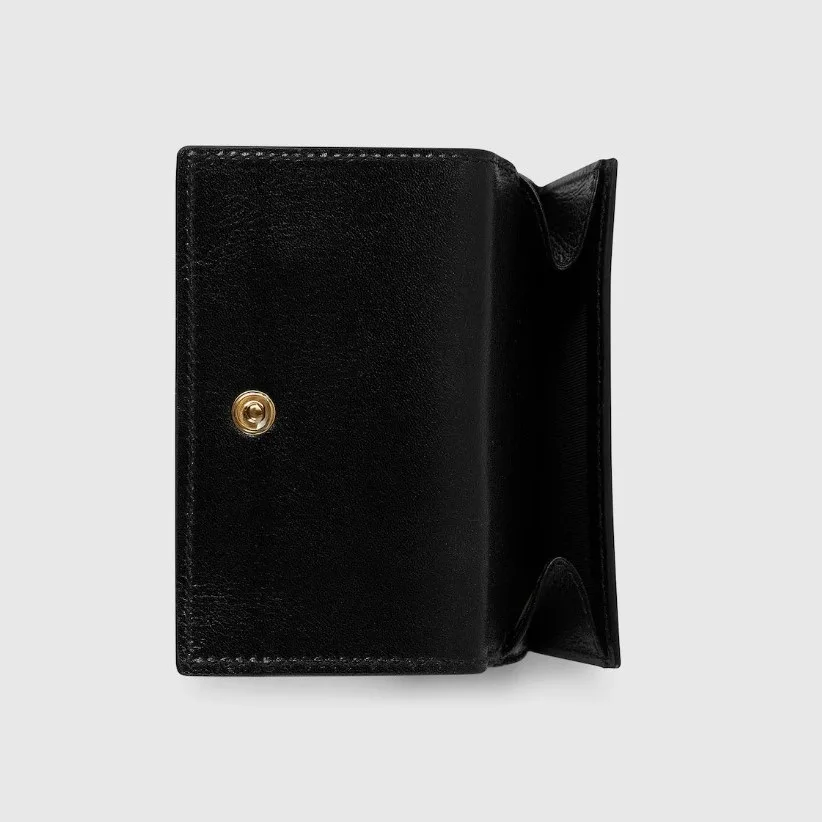 Gucci Horsebit Web Small Tri-fold Wallet / Black Gold Hardware - Image 5