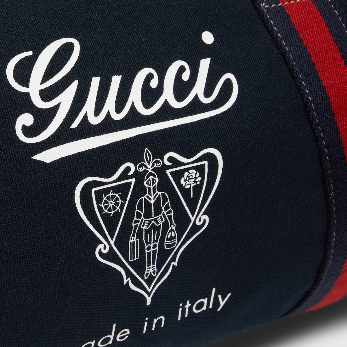 Gucci Large Printed Canvas Duffle Bag Dark Blue / - Image 7