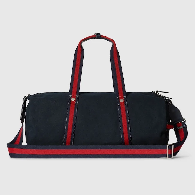 Gucci Large Printed Canvas Duffle Bag Dark Blue / - Image 4