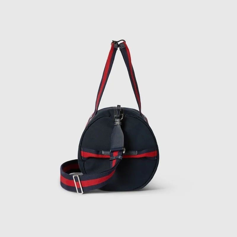 Gucci Large Printed Canvas Duffle Bag Dark Blue / - Image 5