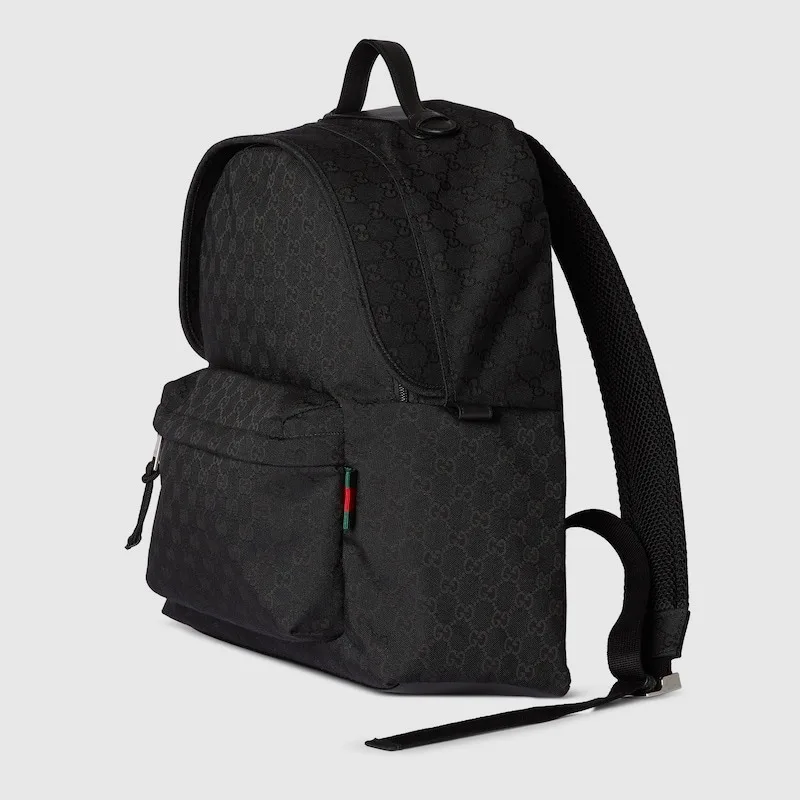 Gucci Medium GG Backpack With Web Black / - Image 3