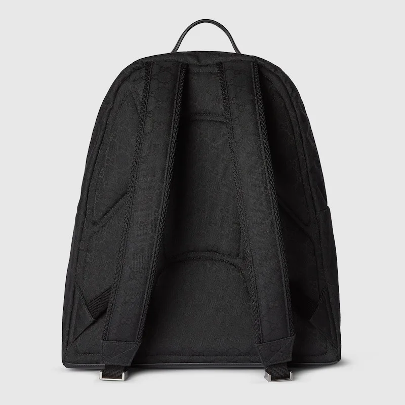 Gucci Medium GG Backpack With Web Black / - Image 4