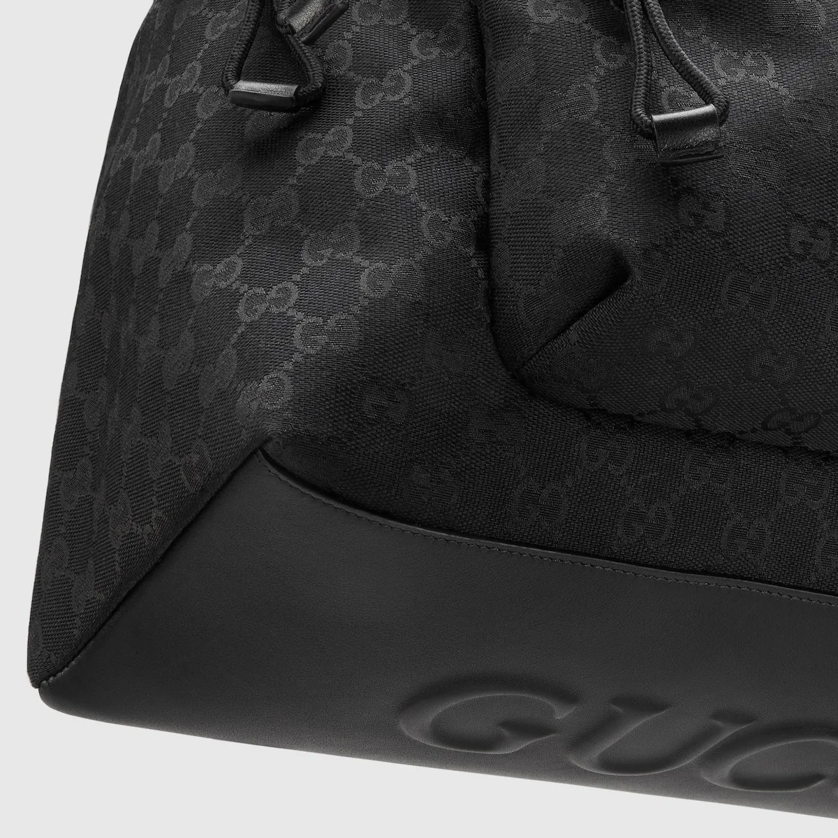 Gucci Medium GG Backpack With Web Black / - Image 7