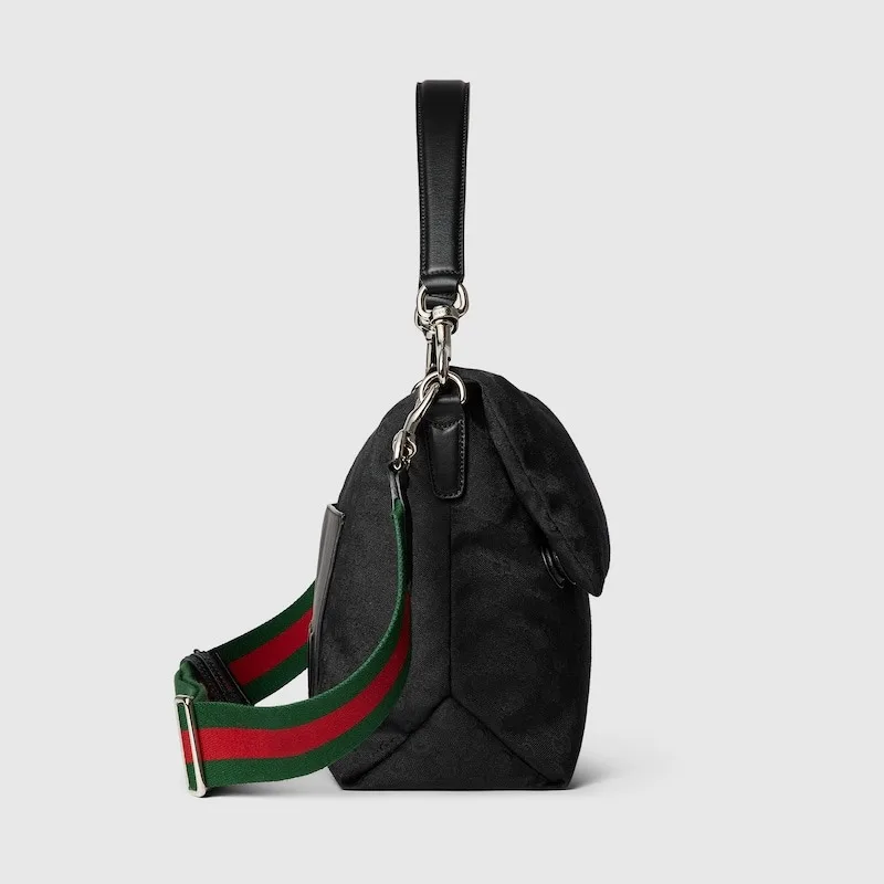 Gucci Medium GG Crossbody Bag With Web Black / - Image 6
