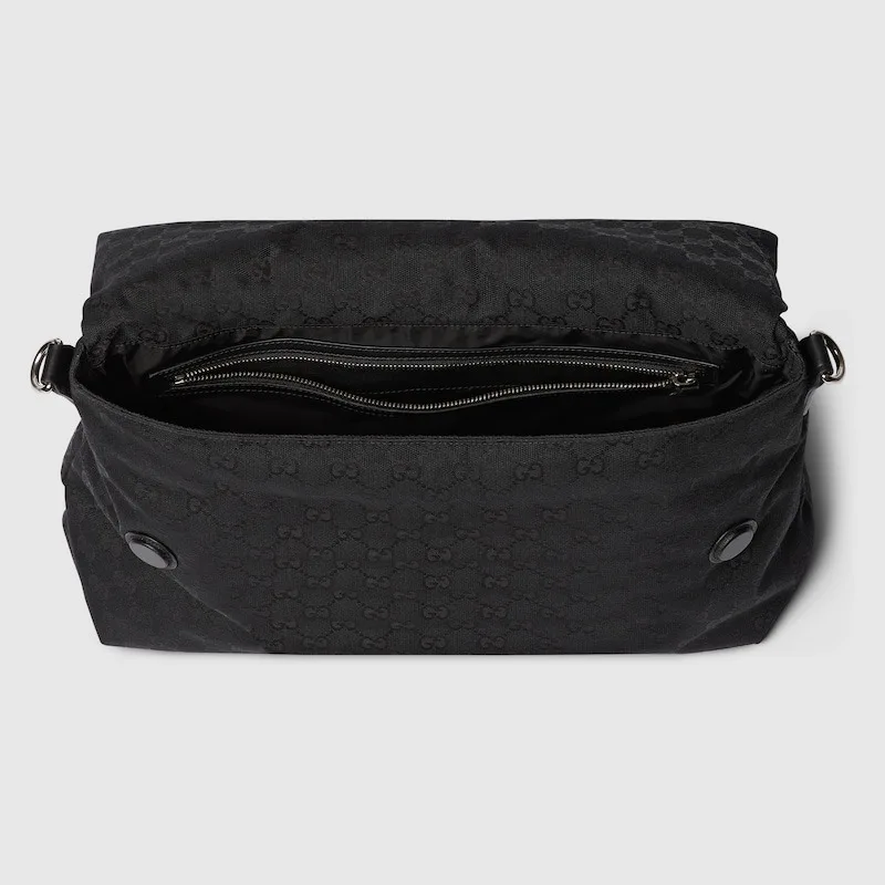Gucci Medium GG Crossbody Bag With Web Black / - Image 7