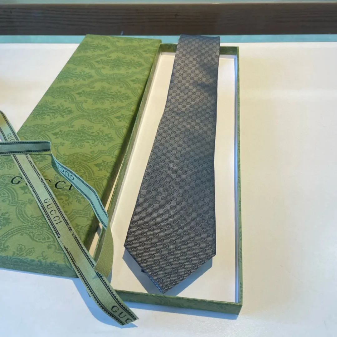 Alternative view of Gucci Monogram Interlocking G Jacquard Dark Grey Tie