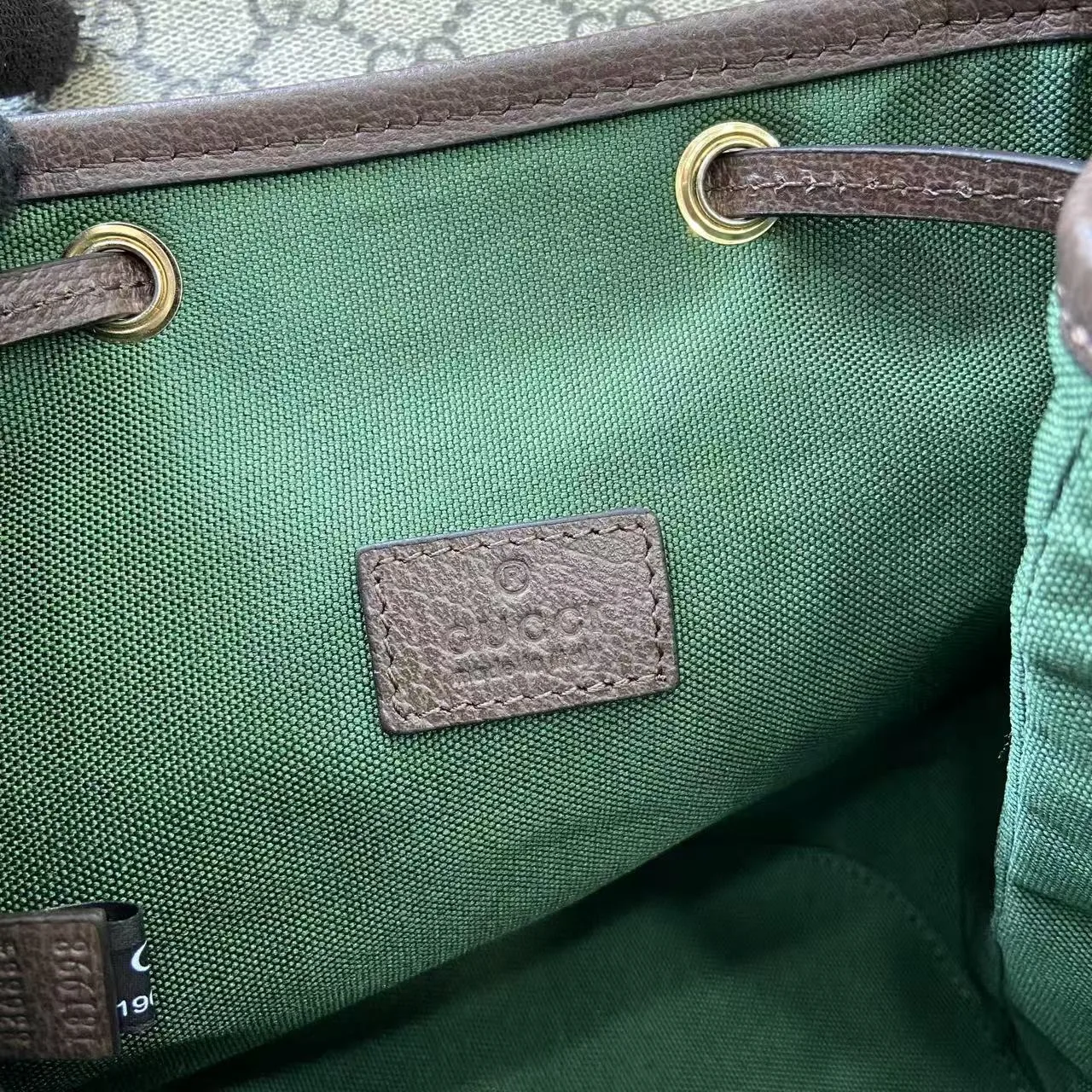 Gucci Ophidia Medium Backpack / Beige/ Dark Brown Monogram Gold Hardware - Image 11