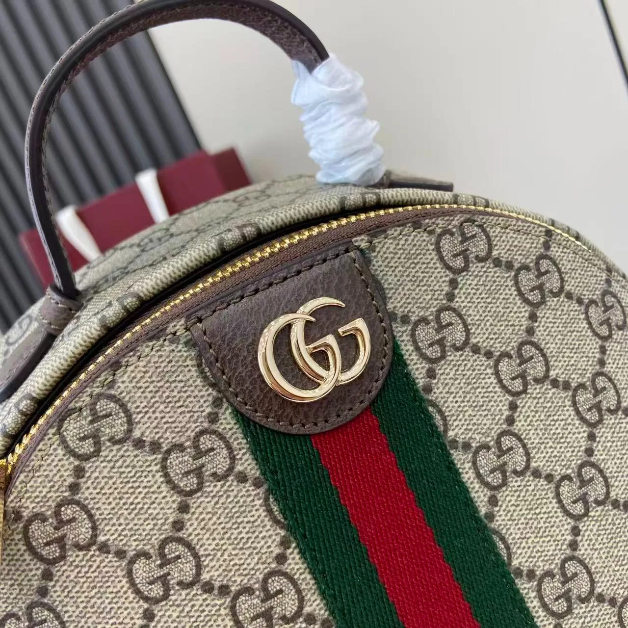 Gucci Ophidia Small Backpack / Beige/ Dark Brown Gold Hardware - Image 12