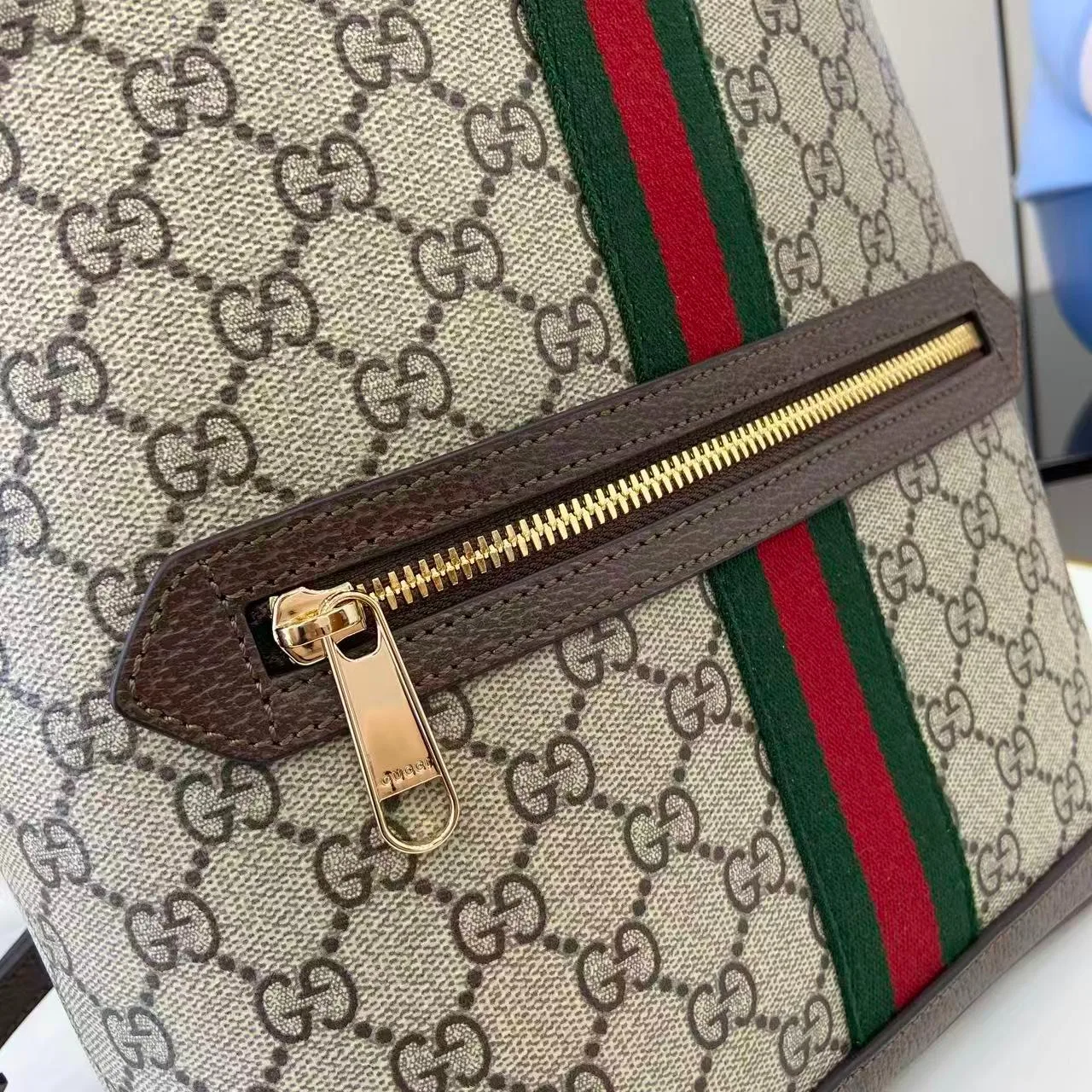 Gucci Ophidia Small Backpack / Beige/ Dark Brown Gold Hardware - Image 7