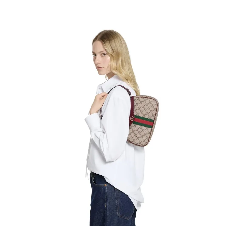 Alternative view of Gucci Ophidia Small Shoulder Bag / Beige/ Brown Gold Hardware