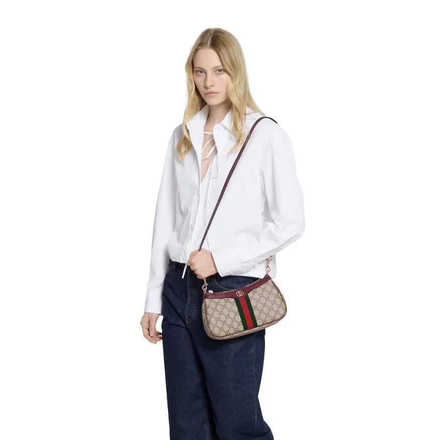 Gucci Ophidia Small Shoulder Bag / Beige/ Brown Gold Hardware - Image 3